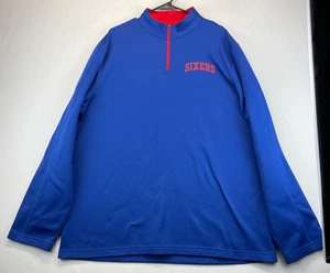 Philadelphia 76ers NBA TX3 Warm 1/4 Zip Pullover - Mens 2XL - Blue & Red (3354) - Picture 1 of 11