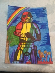 Drawing Star Wars Stormtrooper Pride Gay Lgbt Vader Clone Sith Rainbow Tree Jedi - Picture 1 of 1