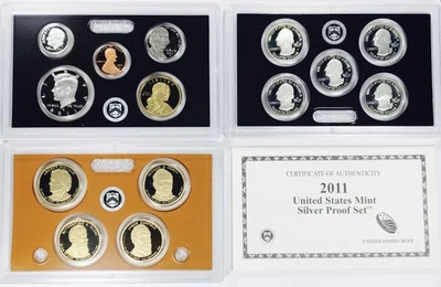 2011 S SILVER PROOF SET U.S. MINT! OUTSTANDINGLY NICE COLLECTOR SET! NR #G1657 - Image 1 of 3
