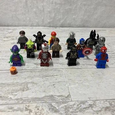 Lego Super Heroes Minifigures Lot Of 14 Figures DC MARVEL Batman Spider-Man More - Image 1 of 4