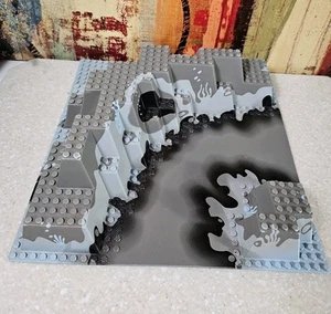 Lego Raised Baseplate 6024 Canyon Gray Underwater 32 X 32 From Set 6199 - Picture 1 of 11