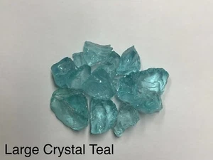 Kristallblaugrün Feuerglas, groß, Gasfeuerstellen, Gaskamin, Landschaft - Bild 1 von 1