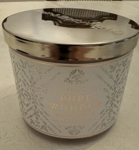 Bath & Body Works Candle PURE WONDER 3 Wick BURNS 25-45 Hours NEW - Picture 1 of 3