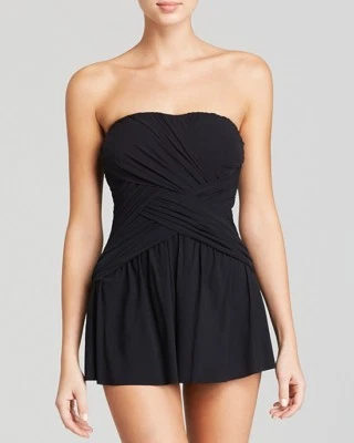 Traje de baño Gottex negro celosía bandeau de una pieza traje de baño para mujer nuevo con etiquetas Foto 1 de 4