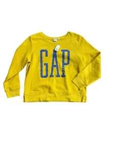 GAP Logo Crewneck Sweatshirt Gelb Blau Logo Schriftzug Gr. Medium Neu mit Etikett - Bild 1 von 4