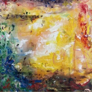 Arte de pared grande abstracto colorido lienzo moderno pintura texturizada única 46x46 - Imagen 1 de 8