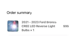 2021 - 2023 Ford Bronco CREE LED Reverse Light Bulbs × 1 - Picture 1 of 2