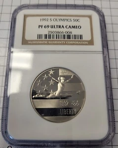 1992-S 50c Olympics Gymnastics Commemorative Half Dollar NGC PF69 Ultra Cameo - Picture 1 of 4