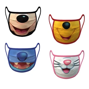 Small Kids Disney Cloth Face Masks Mickey Mouse, Winnie the Pooh, Stitch, Mari - Foto 1 di 6