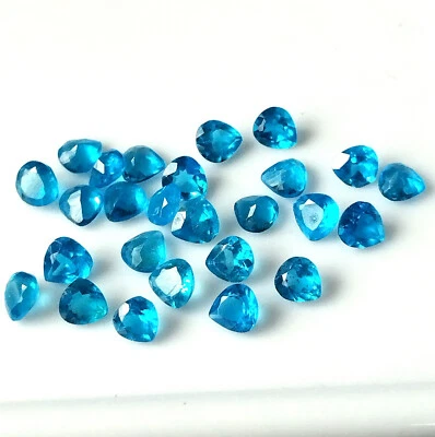 AAA+ Apatita Azul Neón 3X3 mm Corte Corazón Piedras Preciosas Facetadas Naturales Lote de 26 Piezas Foto 1 de 4