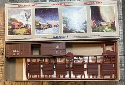 WALTHERS HO Kit 932-4701 50’ Waffle Side Box Car B&O #480034 Kit - Image 1 of 4