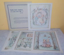 Vintage 1941 Lithograph SET CHILDREN 12” X 10” Donald Art Co., NY WRITERS GUILD