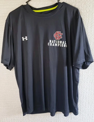 Under Armour Mens L Black T-shirt University Of SC  Gamecocks National Champs Cover