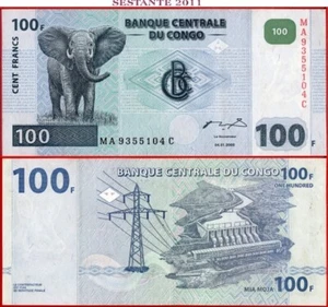 CONGO 100 FRANCOS 4 1 2000 P 92A XF envío gratis a partir de 100$ - Imagen 1 de 3