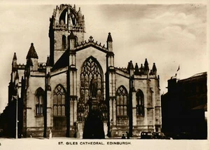 Vintage (1920s) St. Giles Cathedral, Edinburgh, Scotland Real Photo Postcard - Picture 1 of 2