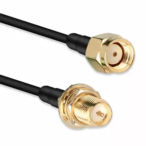 Cavo Coassiale Prolunga Connettore RP-SMA 33FT Antenna WiFi RP-SMA Maschio a Femmina - Foto 1 di 8