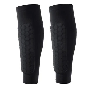 Soccer Shin Guard Calf Compression Sleeve Honeycomb Pads Breathable Leg Guard - Picture 1 of 14