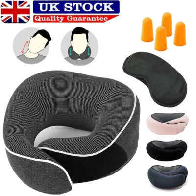 U Shaped Memory Foam Travel Pillow Neck Support Soft Head Rest Car Plane Cushion - Image 1 of 4