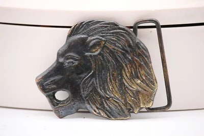 León- LN HEBILLA DE CINTURÓN DE LATÓN MACIZO Vintage Foto 1 de 2