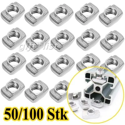 50-100x Hammermutter Nutensteine M6/8 T-Nut Hammer Kopfmutter Aluprofile Platten - Bild 1 von 4