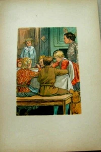 Stampa a colori tratta da libro fiabe sconosciuto - anni '40 - '50 - Foto 1 di 1