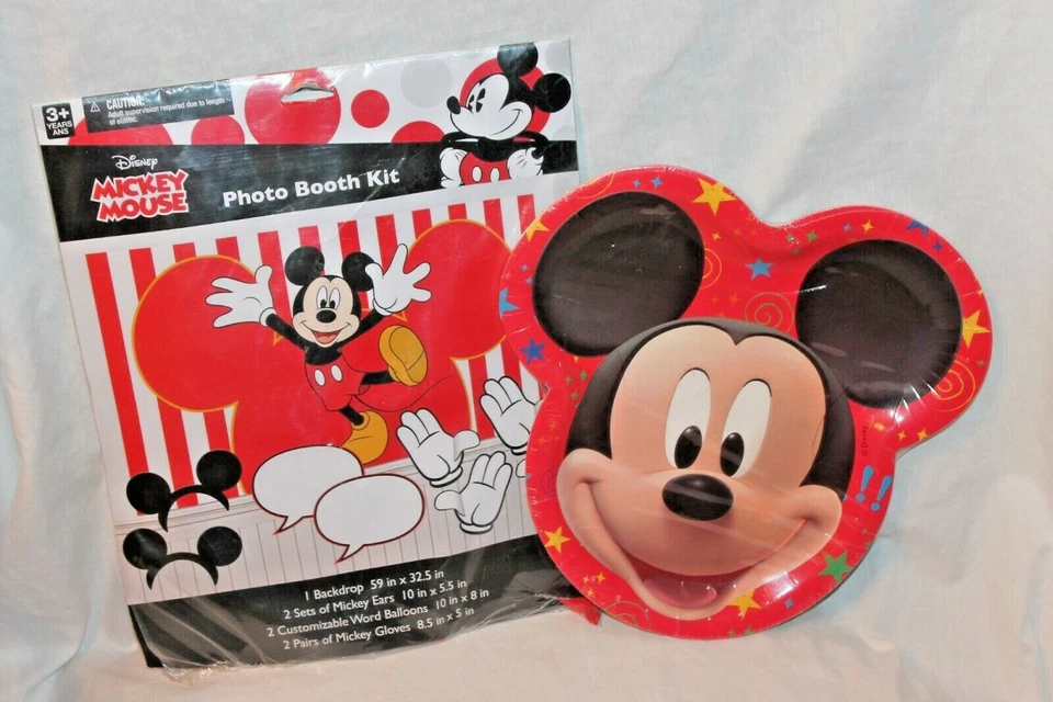 NUEVO EN PAQUETE KIT MICKEY MOUSE 8 PLATOS DE CENA Y FOTOMATÓN Foto 1 de 1