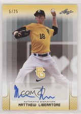 2017 Leaf Perfect Game National Showcase Yellow /25 Matthew Liberatore Auto