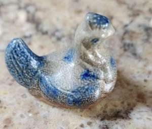 BBP Beaumont Brothers Pottery Blue Glaze Chicken Hen Miniature  Figurine 1994 - Picture 1 of 5