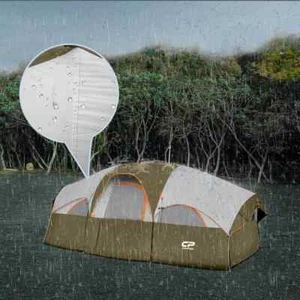 Dark Green 6-Person Camping Tent, Waterproof Windproof Family Tent, 4 Mesh - Picture 1 of 6