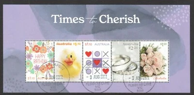 AUSTRALIA 2022 SPECIAL OCCASIONS TIMES TO CHERISH SOUVENIR SHEET 5 STAMPS USED - Image 1 of 4