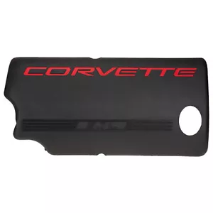 OEM NEW GM Right Side Fuel Rail Cover Black w/ Red Logo 99-04 Corvette 12561502 - Picture 1 of 5