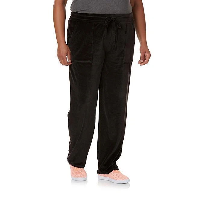 NEW WOMENS EVERLAST SPORT VELOUR BLACK AHTLETIC PANTS SIZE L - Image 1 of 1