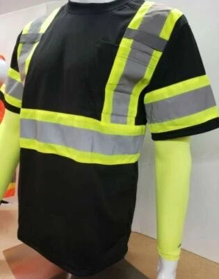Camisa de seguridad negra reflectante de alta visibilidad (pequeña a 5XL) Foto 1 de 4