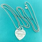 Near MINT Tiffany & Co Tag Ball Chain Heart Pendant Necklace