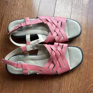 Dr. Scholl's Size 7.5 Pink Melon Leather Cushioned Sandals - Picture 1 of 8