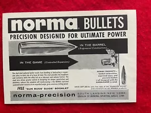 Vintage 1959 Print Ad Norma Precision Bullets Werbung - Bild 1 von 7