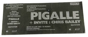 Ticket Billet de Concert Pigalle Paris France 1992 Envoi rapide et suivi - Bild 1 von 2