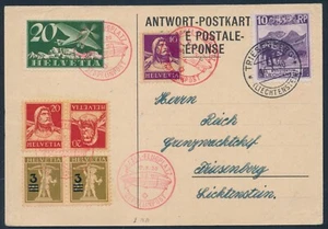 Zeppelin Fahrt Basel 1930 Ländermischfrankatur Schweiz Liechtenstein (S19522) - Picture 1 of 2