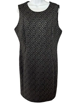 Платье-футляр CARMEN Marc Valvo для подводного плавания размер 14 текстура черное золото квадратный коктейль - Изображение 1 из 4