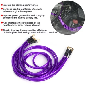 Purple 5-Point Car Grounding Wire Strengthened Ground Cable System Kit Modifica✈ - Picture 1 of 11