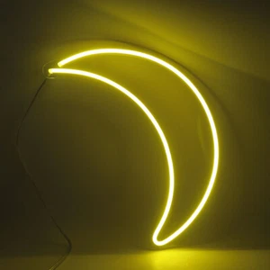 Moon LED Neon Light Sign Wedding Event Party Live background Decor Nightlight - Picture 1 of 9