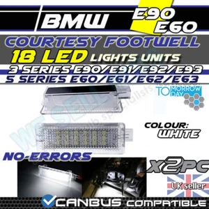 2x Luci Interne Cortesia Porta Pedana LED BIANCO BMW Bianco E90 E60 E70 E93 X6 - Foto 1 di 5