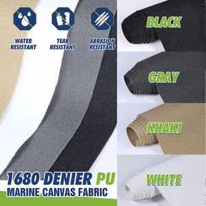 1680D PU Marine Canvas Fabric Outdoor Awning Canopy Black Light Glare UV Control - Picture 1 of 15