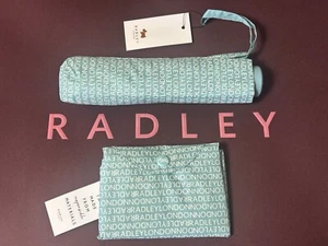 Brand New Radley Matching Set - Signature Logo Umbrella & Tote Bag - Blue - Picture 1 of 6