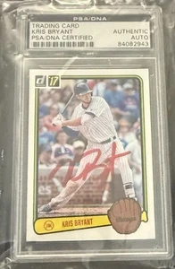 Kris Bryant Signed 2017 Donruss Trading Card Cubs PSA - Picture 1 of 1