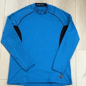 Nike Golf Dri-Fit Mock Neck Shirt Mens XL Blue Long Sleeve Pro Compression - Picture 1 of 10