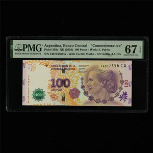 2016 Argentina Banco Central 100 Pesos Pick #358c PMG 67 EPQ Superb Gem UNC - Bild 1 von 4