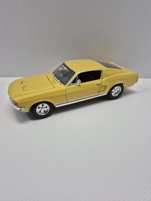 Maisto 1:18 Scale 1967 Ford Mustang GTA Yellow Diecast Model Car  - Image 1 of 4