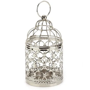 Vintage Candle Holder Hanging Birdcage Lantern Candlestick Metal Tealight Dec... - Picture 1 of 9