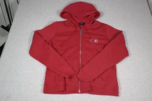 True Religion Hoodie Damen XL rot durchgehender Reißverschluss Logo Sweatshirt neu mit Etikett $ 198 UVP - Bild 1 von 7